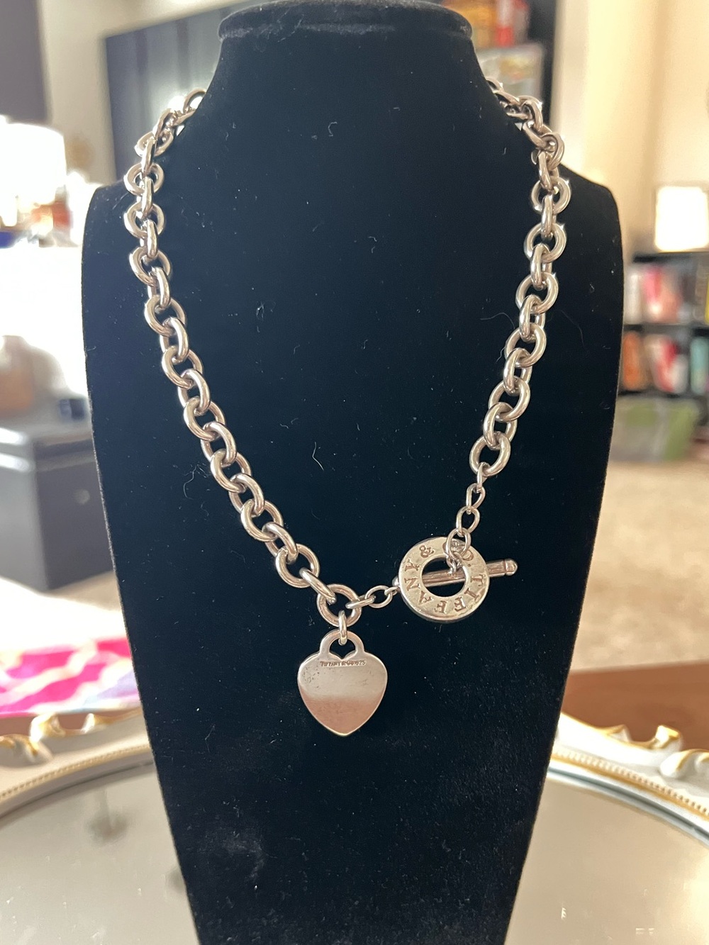 Tiffany & Co. Silver Heart Tag Toggle Necklace - Picture 2 of 6